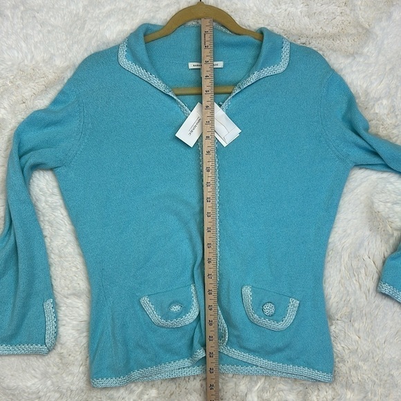 NWT Banana Republic Angora Blend Sea Blue Cardigan Sweater Size M - Picture 10 of 10